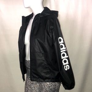 NWT Adidas Matte Black Full-zip Windbreaker 💦